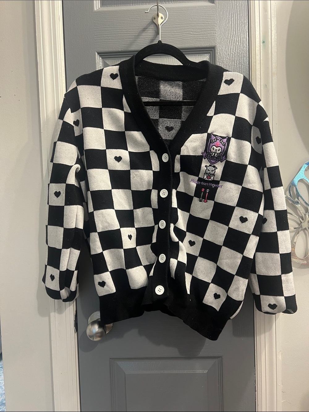 Cute Melody Kuromi Sweet Cardigan Y2K Tops girls Warm Sweater Loose Jk Knitted